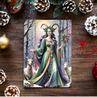 Winter Solstice Goddess Yule Goats in Forest