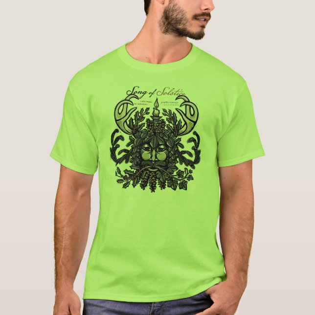 Winter Solstice Green Man T-shirt (White) (Front)