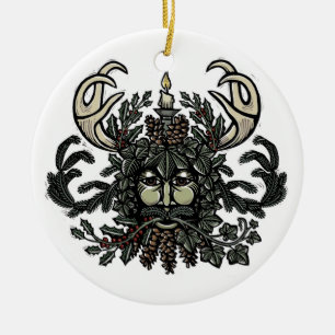 Winter Solstice Green Man Tree Ornament