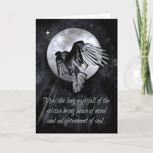 Winter Solstice Holiday Cards Blessing Raven Crows