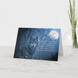 Winter Solstice Holiday Poem with Beautiful Wolf Card