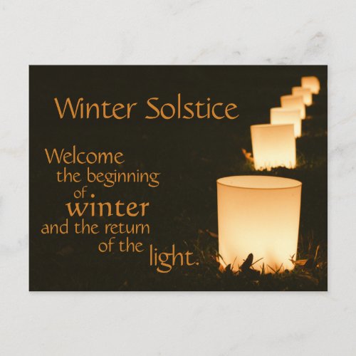 Winter Solstice Longest Day Return to Light Winter Holiday Postcard