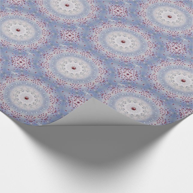 Winter Solstice Mandala and Garnet Wrapping Paper (Corner)