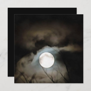 Winter Solstice Moon Celestial Art Invitation