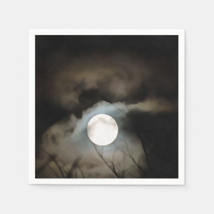 Winter Solstice Moon Celestial Art Napkins