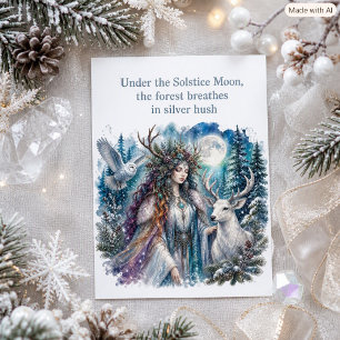 Winter Solstice Moon Forest Spirit Card