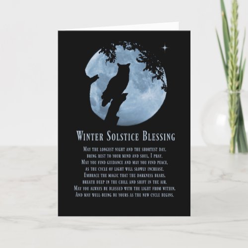 Winter Solstice Owl and Moon Blessings Cards