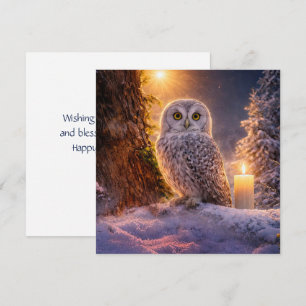 Winter Solstice Owl in the Snow Card