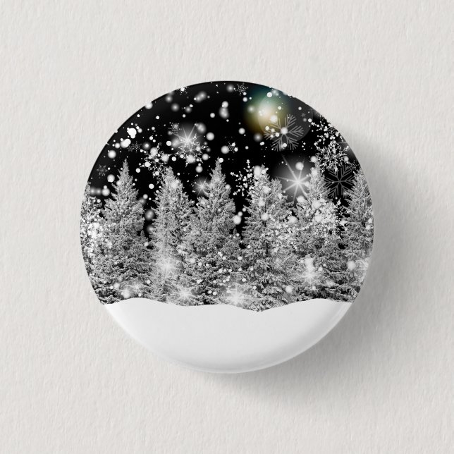 Winter Solstice Snowfall  Button (Front)