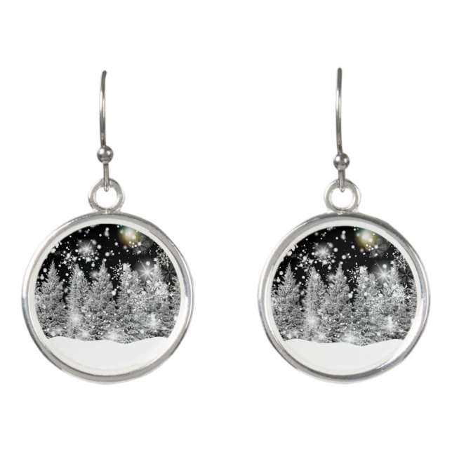 Winter Solstice Snowfall Earrings (Front)