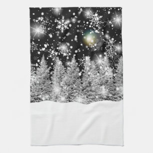 Winter Solstice Snowfall  Kitchen Towel