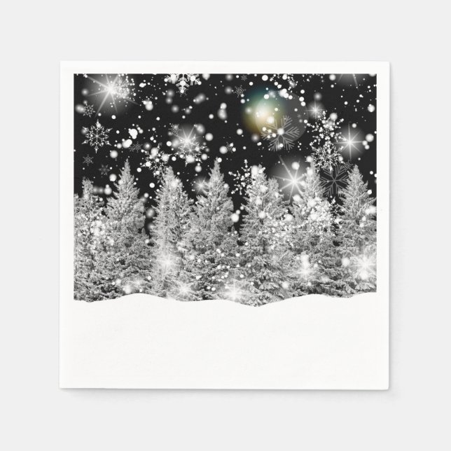 Winter Solstice Snowfall  Napkins (Front)