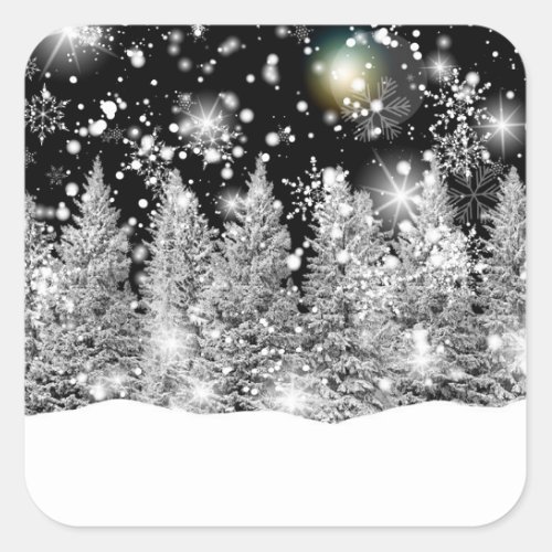 Winter Solstice Snowfall  Square Sticker