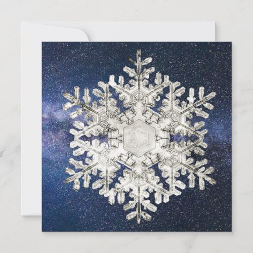 Winter Solstice Snowflake Crystal Geometric Holiday Card