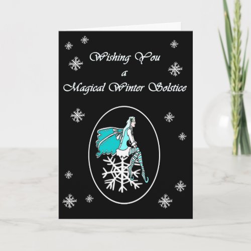 Winter Solstice Snowflake Faerie Yule card