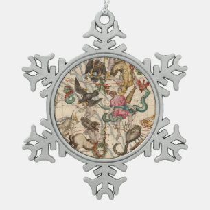 Winter Solstice Snowflake Pewter Christmas Ornament