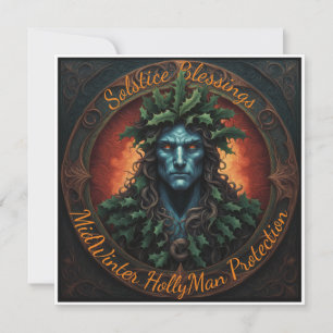 Winter Solstice: The Holly Man's Blessing Holiday Card