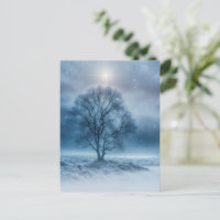 Winter Solstice Tree in the Snow Pagan Holiday