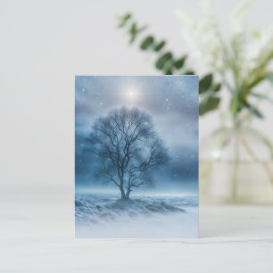 Winter Solstice Tree in the Snow Pagan Holiday Postcard