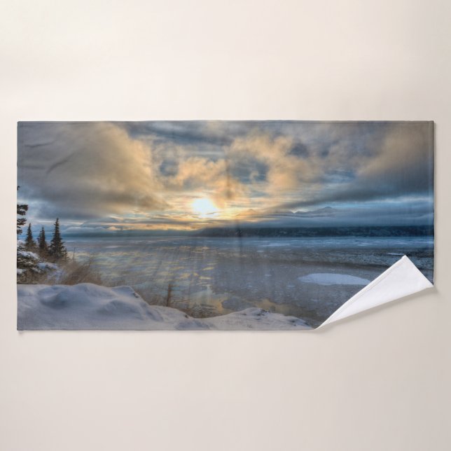 Winter Solstice Turnagain Arm Bath Towel (Bath Towel)