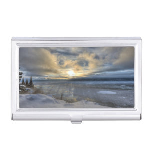 Winter Solstice Turnagain Arm Business Card Case