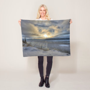 Winter Solstice Turnagain Arm Fleece Blanket