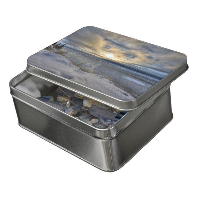 Winter Solstice Turnagain Arm Jigsaw Puzzle (Lid Open)