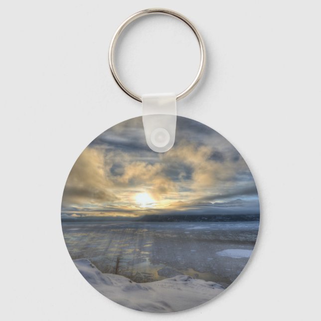 Winter Solstice Turnagain Arm.jpg Keychain (Front)