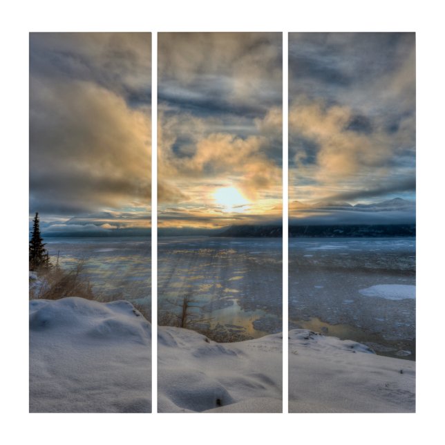 Winter Solstice Turnagain Arm Triptych (Front)