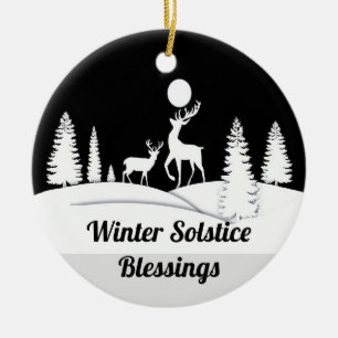 Winter Solstice Winter Forest Ceramic Ornament