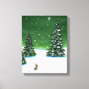 Winter Solstice Wonder Rabbit Art by AmyLyn Bihrle Canvas Print