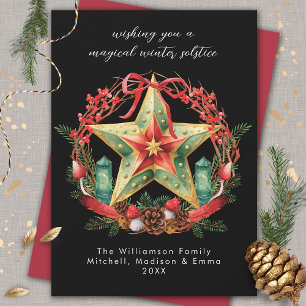Winter Solstice Wreath Star Holiday Christmas Yule