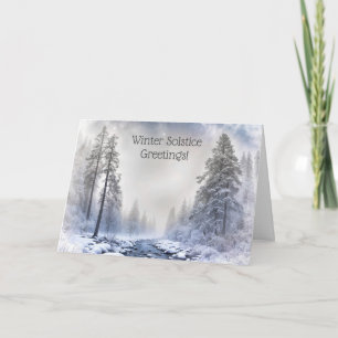Winter Solstice Yule Beautiful Snow Nature Card