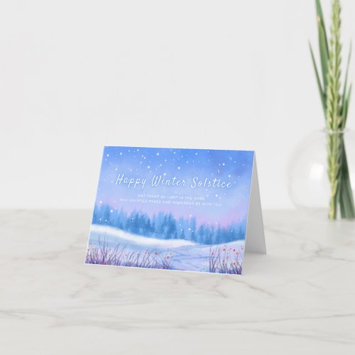 Winter Solstice Yule HolidayCard Returning Light Thank You Card