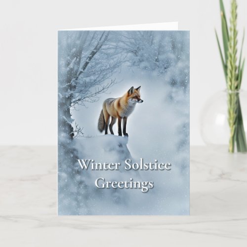 Winter Solstice Yule Nature with Beautiful Red Fox Card