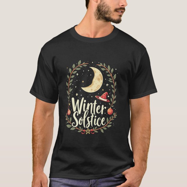 Winter Solstice Yule Pagan  T-Shirt (Front)