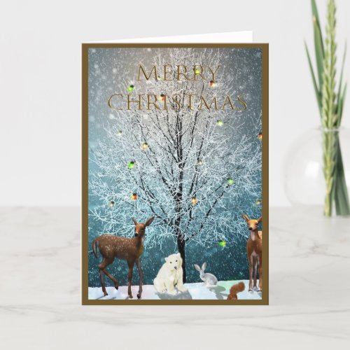 Winter Solstice Yuletide Greetings Christmas  H Holiday Card