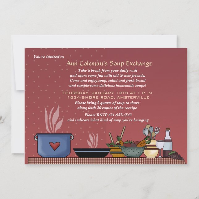 Winter Soup Exchange Invitation (Front)