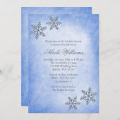 Winter Sparkle Snowflakes Blue Bridal Shower Invitation (Front/Back)