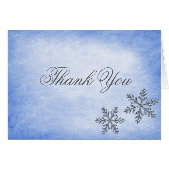 Winter Sparkle Snowflakes Blue Thank You Card | Zazzle.com