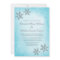 Winter Sparkle Snowflakes Teal Wedding Invitations