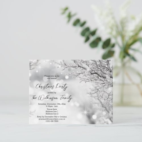 Winter Sparkles Christmas Party Invitation