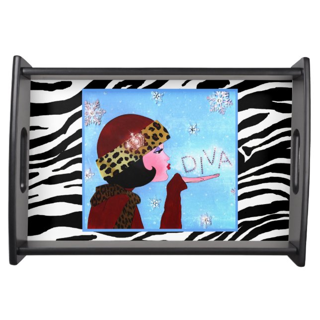 "Winter Sparkles DIVA" Serving Tray (Front)