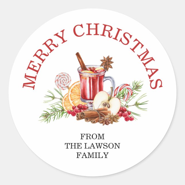 Winter Spice Apple Cider Christmas Special Classic Round Sticker (Front)