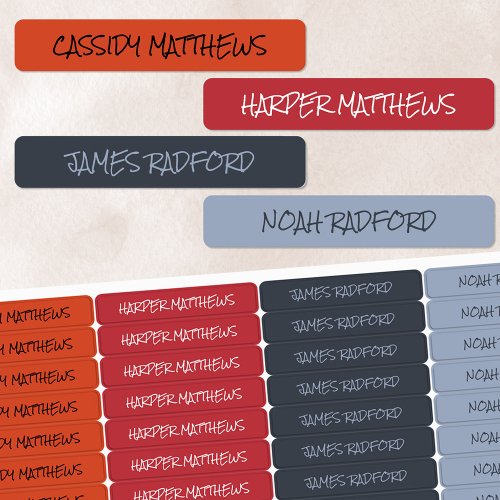 Winter Spice Color Coded Penned Name Waterproof Labels