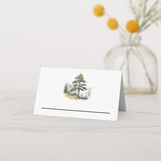 Winter Splendor Christmas Tree Holiday Party Place Card (Front)