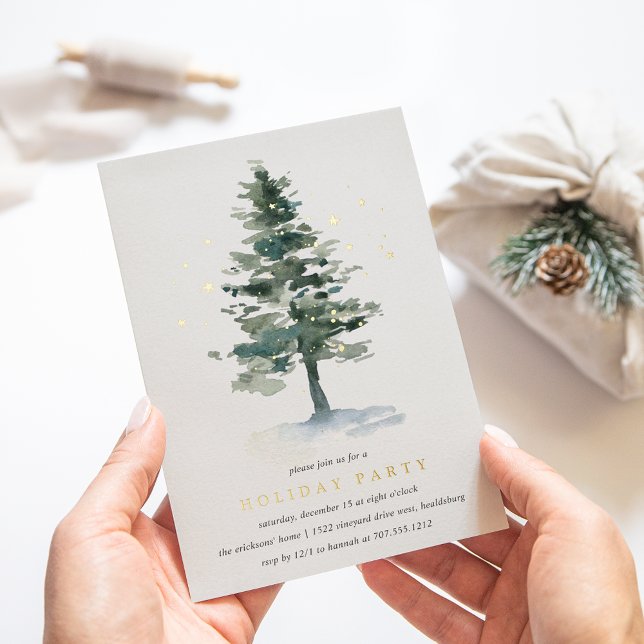 Winter Splendor | Holiday Party Foil Invitation (Creator Uploaded)