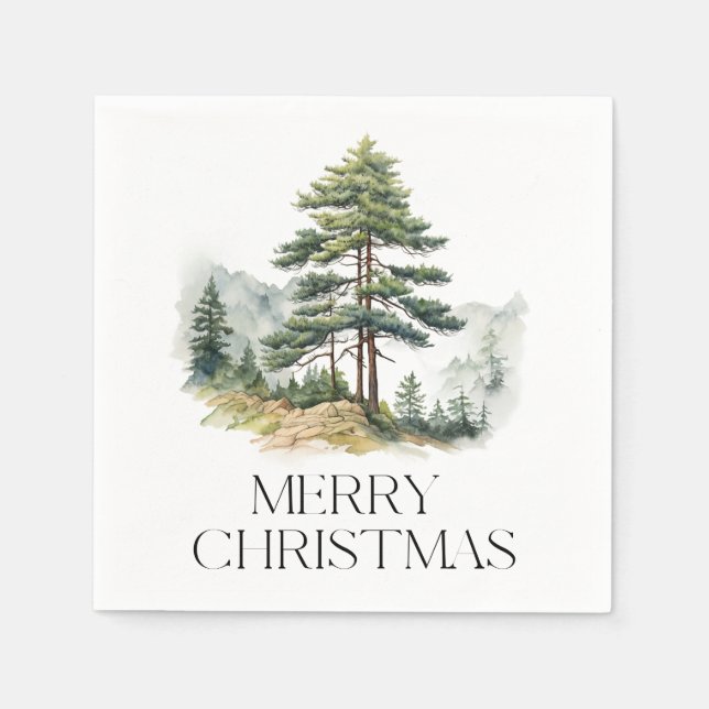 Winter Splendor Merry Christmas Holiday Party Napkins (Front)