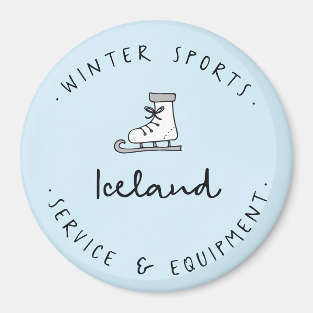 Winter Sport Ice Skate Magnet (Front)