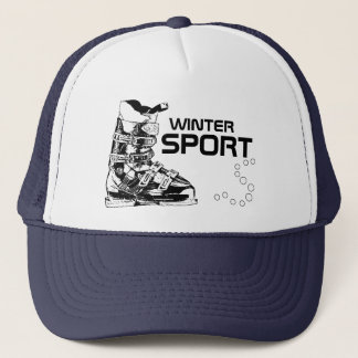 Winter Sport Ski Boot Black Hat